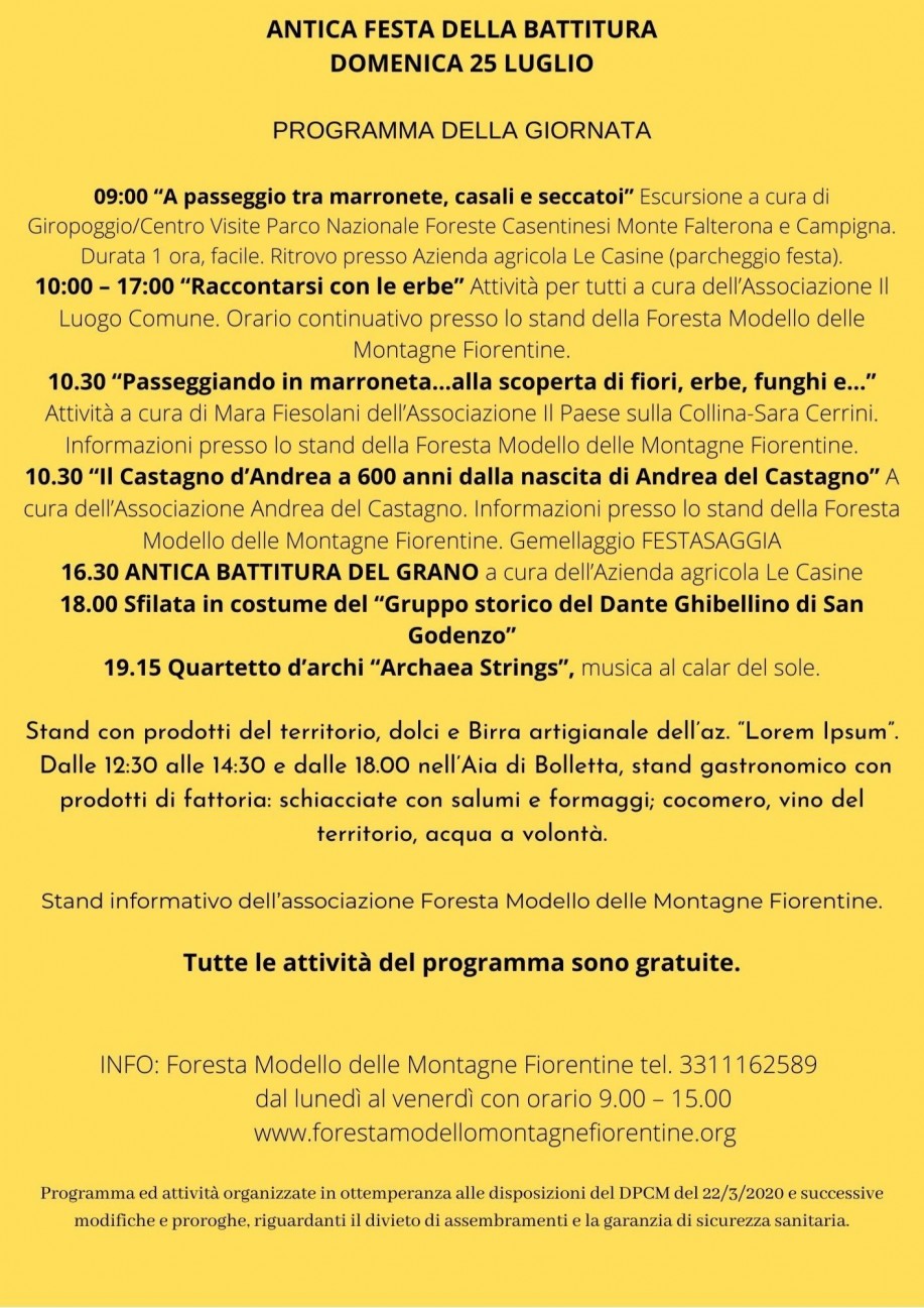 Programma festasaggia 2021