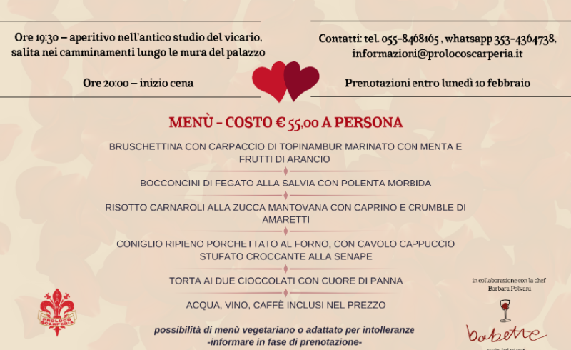 Locandina San Valentino al Palazzo dei Vicari