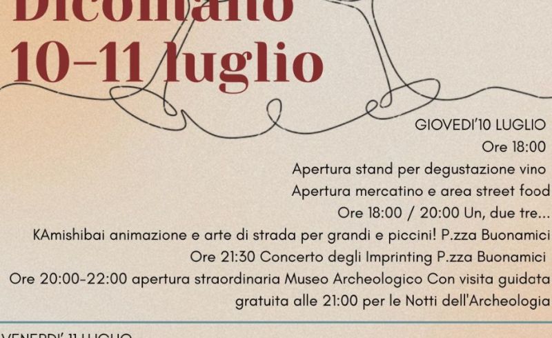 dicomano SORSI DI VINO 10-11 LUGLIO 2025