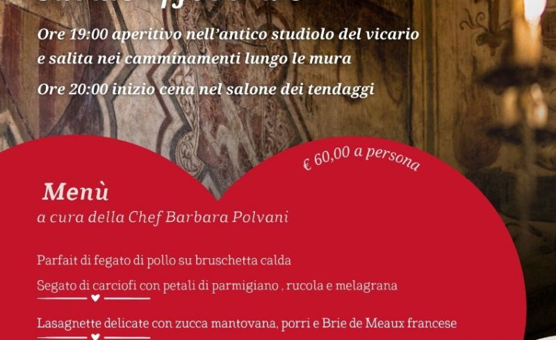 Cena di San Valentino 2026 locandina con menù