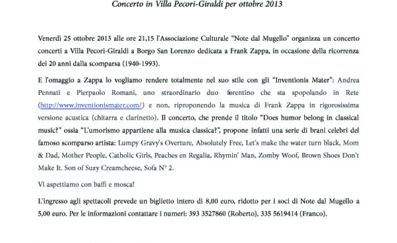 25/10 - Concert in Villa Pecori Giraldi